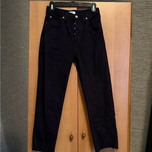 Re/Done Women's Black Straight Jeans